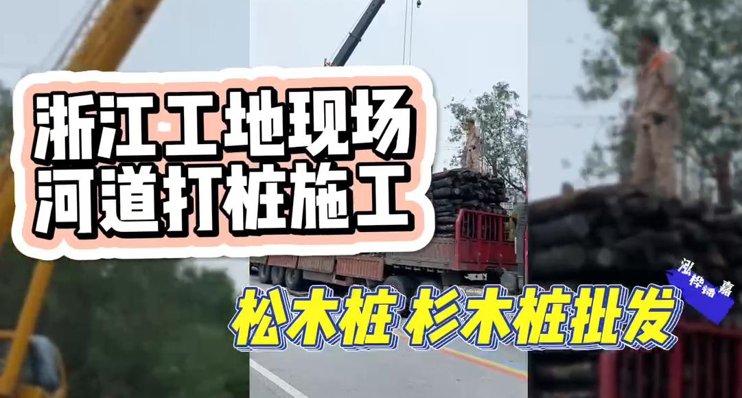木樁廠家承接松木樁、杉木樁工地施工與批發(fā)視頻
